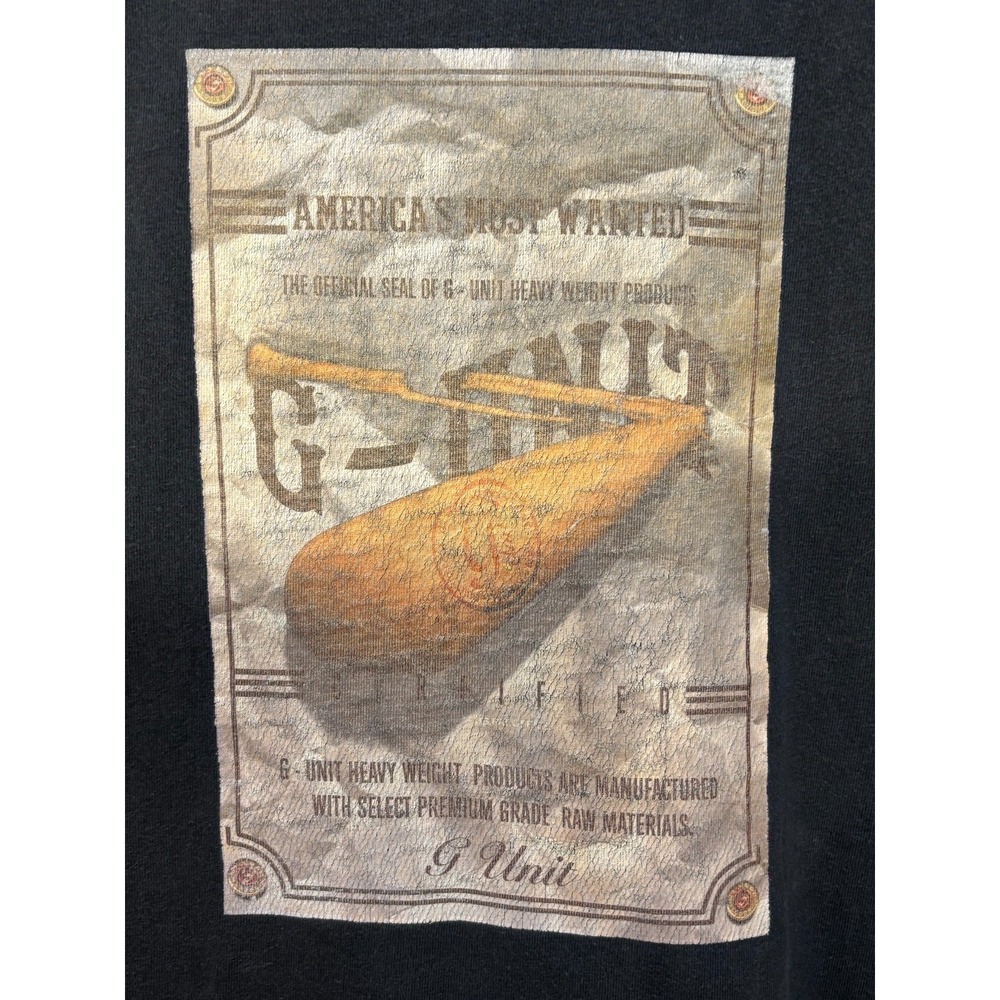 G-Unit T-Shirt Mens Black Short Sleeve Streetwear Hip Hop Graphic Vintage XL